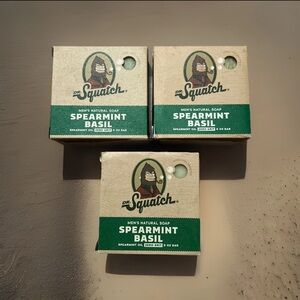Dr. Squatch Spearmint Basil Natural Bar Soap 5 oz (Pack of 3)